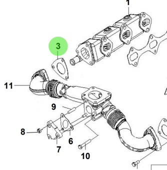 Bukh 28522-3A500 - Exhaust Manifold Gasket for S270J Engines