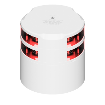 Lopolight 301-114ST-WH - Navigation Light 3NM 360° Red, Double, White Ceramic Coated