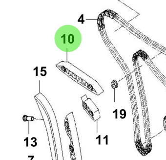 Bukh 24355-3A000 - Upper Chain Guide A for S270J Camshaft