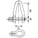 Allpa Stainless Steel Shackle (Twisted Form), A=Ø10mm, B=67mm, C=21mm (Breaking Load 3260kg)