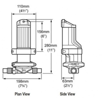 Whale BP2052 - Gulper 320 Waste & Bilge Pump (12V / 19 LPM / 19mm or 25mm Hose)