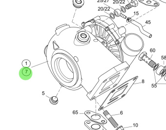 Steyr 2173969-6 - Painted Turbocharger Assembly 166 for MO236K43 and MO166K28 Engines