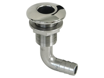 Talamex Stainless Steel Right-Angled Through Hull For Hose 25mm