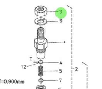 Nanni Diesel 970142175 - Injection Nozzle Nut for HE and N Series Engines