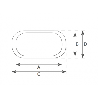 Nautica F4 Half Elliptic Portlight 410X160 mm