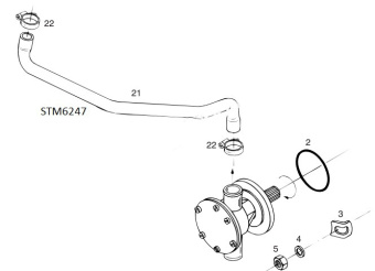 Vetus STM6247 - Hose Seawater Pump for M3.09