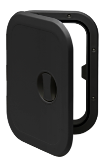 Allpa Plastic Hatch, 373x270mm, 180°, Removable, Black