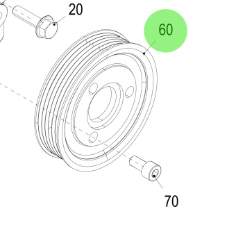 Steyr 2203743-0 - Poly-V Pulley for Power Steering Pump on Steyr Engines