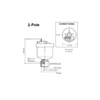 VDO 340-808-001-002G – Generator Tacho Speed Sender M22