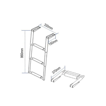 Lalizas 70610 - Stainless Steel Telescopic Boarding Ladder 3 Step 330x860mm