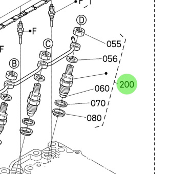 Bukh 16454-5390-0 - Injector Kit for EPA48 Engines