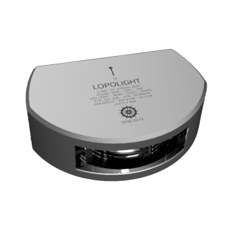Lopolight 301-006 10M - Navigation Light 2NM 135° White, Stern, Silver Anodized w/10M Cable