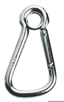 Osculati 09.178.08 - Carabiner Hook AISI 316 With Eye Large Opening 14 mm