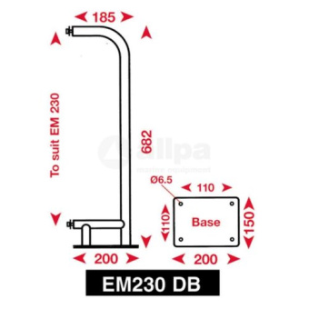 Allpa Echomax EM230-BR Radar Reflector With Stainless Steel Mast Brackets, White (Wheel Mark)