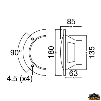 Trem L4601150 - Pair of Watertight Loudspeakers White 6,5” 3 KITs