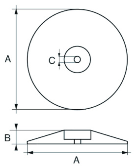 Talamex Aluminium Round Rudder Blade Anode Ø90x25 mm, 270 g