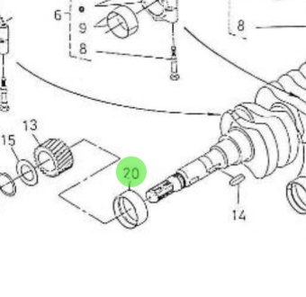 Nanni Diesel 970301972 - Crankshaft Metal No. 1 for 4.190HE to 5.280HE Engines