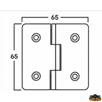 Trem M3565065 - AISI 316 Stainless Steel Hinges Thickness 4 mm - 65x65 mm Straight Model
