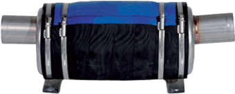 Allpa Stainless Steel Waterlock & Muffler, Hose Connection Ø127mm, In=45°, Out=90°, 30L