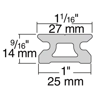 Harken R27.3.6M - 27mm Low-Beam Pinstop Track 360cm
