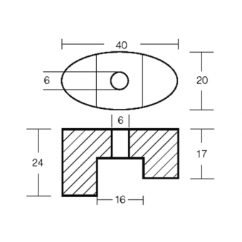 Tecnoseal Zinc Vetus KW3 Bow Thruster Anode