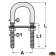 Trem N3410080 - AISI 316 U-Bolts With Double Plate And Nuts M8 6 Pieces Trem N3410080 - AISI 316 U-Bolts With Double Plate And Nuts M8 6 Pieces