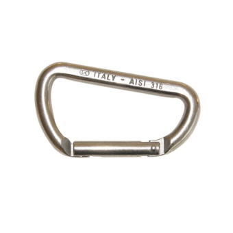 Kong 551E00PP0KK - AISI 316 Mini D Inox Carabiner Straight Gate 80mm