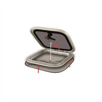 WATERLINE Deck Hatch Anti-Glare Mosquito Flyscreens (Size: 800x800)