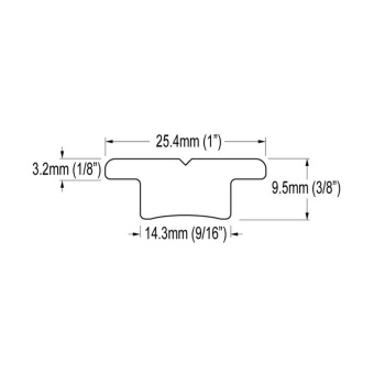 Ronstan RC7251-1.0A Series 25, T-Track, Black, Racing Stop Holes, 1m