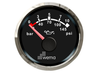 Wema 210676 - Oil Pressure 10 Bar NMEA2000 Silverline Black