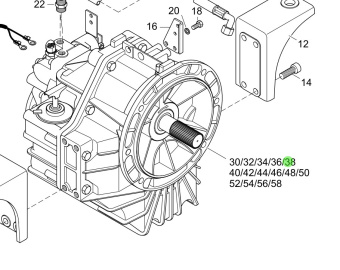 Steyr 2178651-9 - ZF 63 A Gearbox Assembly Ratio 2.70 Painted for Steyr Engine Applications