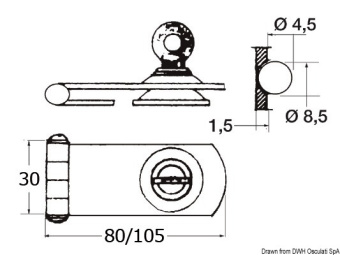 Osculati 38.978.01 - Locking Hasp With Key 105x30 mm