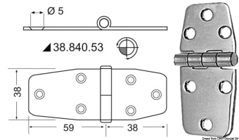 Osculati 38.840.53 - Hinges 2,5 mm