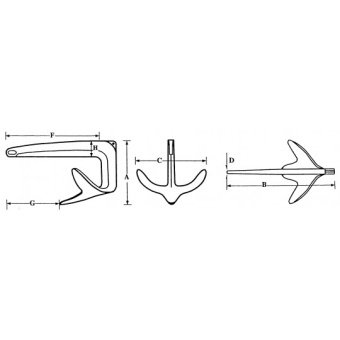 Stainless Steel Bruce Anchor 2 kg