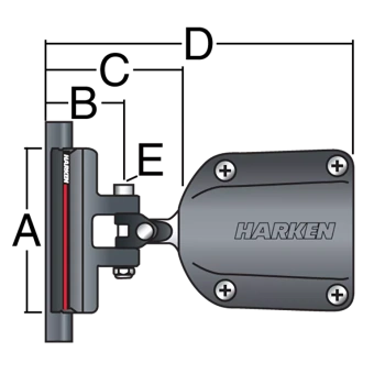 Harken 3803 - 22mm Slider Battcar 40 mm Receptacle