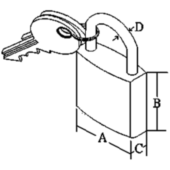 Allpa Brass Padlock With Stainless Steel Shackle, Dimensions 40x33mm