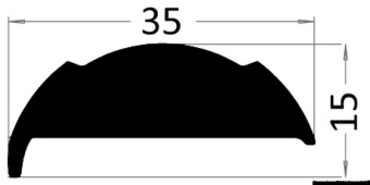 Osculati 44.481.43 - Base Pvc Grigia Per Profilo 20 Svasato (24 m)