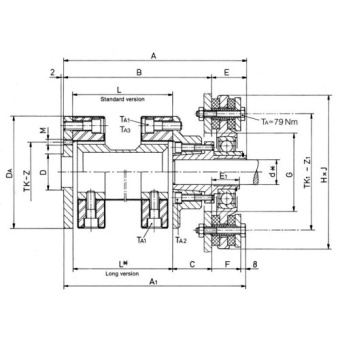 Centaflex Flexible Propeller Shaft Coupling With Thrust Bearing, AGM-140, Max. 1875nm (Pleasure Craft)