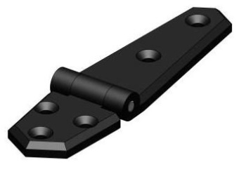 TruDesign Hinge Long 134 x 35 x 13 mm, Black