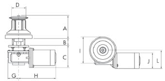 Lofrans Windlass Capstan Vertical, Model 'T1700', 12V, 1700W