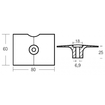 Tecnoseal Aluminium Plate For Yamaha Engine 8-25 HP 4T