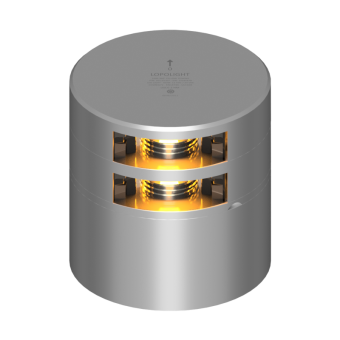 Lopolight 301-113ST-CD - Navigation Light 3NM 135° Double Yellow Towing, Silver Anodized