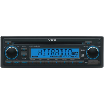 VDO CDD728UB-BU - 24V DAB+ Radio-CD RDS USB MP3 WMA Bluetooth Blue Backlight