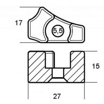 Tecnoseal Zinc Small Plate For Yamaha Engine 9,9/15 HP