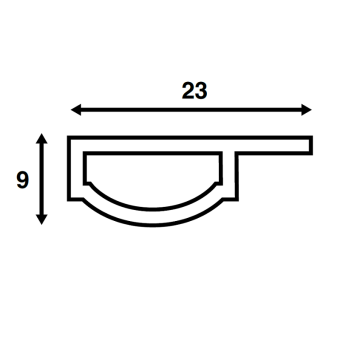 Båtsystem 9255 - Profile D Functional Light, 1000mm, 12V-9.6W, IP66