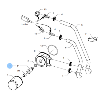 Vetus 08-00065 - Adapter for Oil Filter D2009