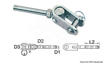 Osculati 05.193.07 - Terminal S.S Wire 7mm Art.Fork