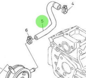 Nanni Diesel 970312966 - Oil Cooler Hose for N4.60 and N4.65 Engines