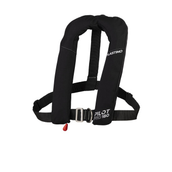Plastimo P200916 - Pilot Pro 180 Inflatable Lifejacket Auto UML Elite Fireproof Black With Harness and Crotch Strap