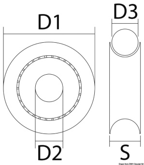 Osculati 55.245.06 - Delrin Pulley 56 mm For Lines Ø 12 mm White